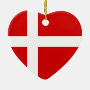 Flagga av Danmark Julgransprydnad Keramik