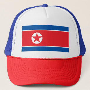 Flagga av Democraticet Peoples Republic of Korea Truckerkeps