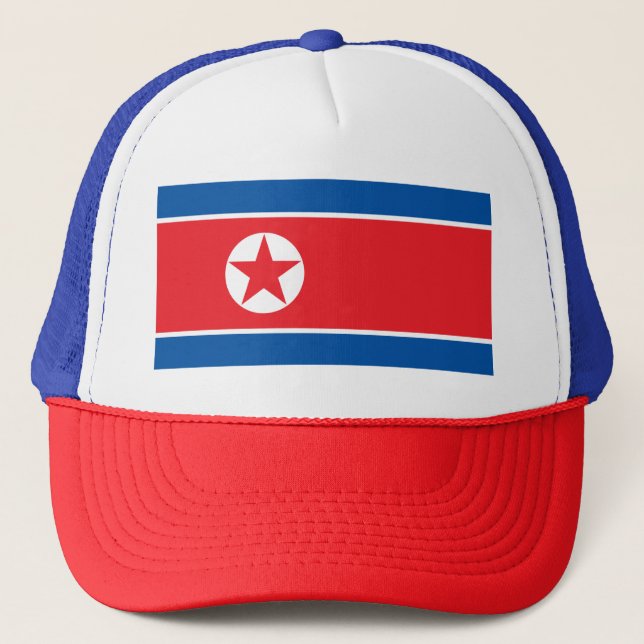 Flagga av Democraticet Peoples Republic of Korea Truckerkeps (Framsida)