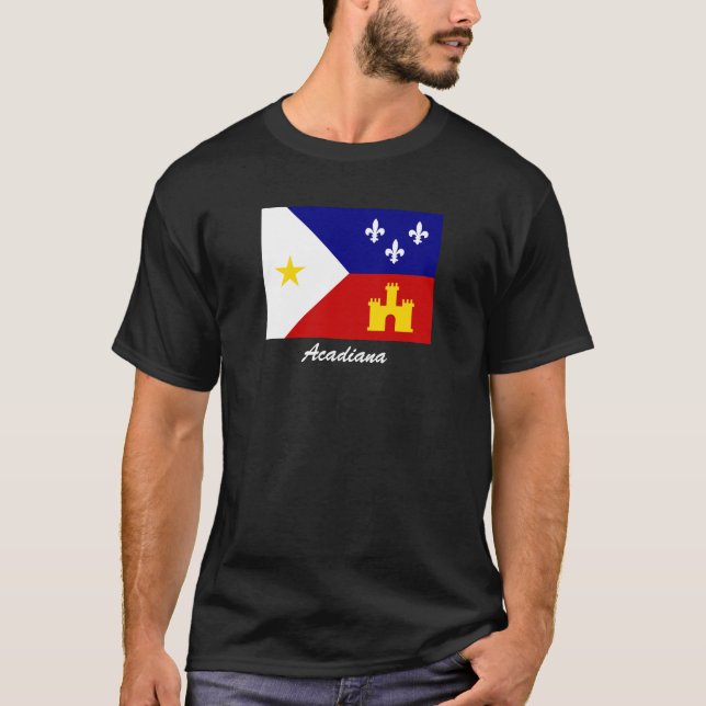Flagga av den Acadiana skjortan T Shirt (Framsida)