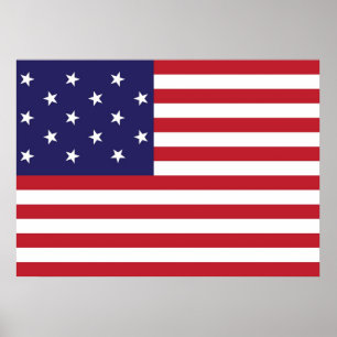 Flagga av den amerikanska Stater Star Spangled Ban Poster