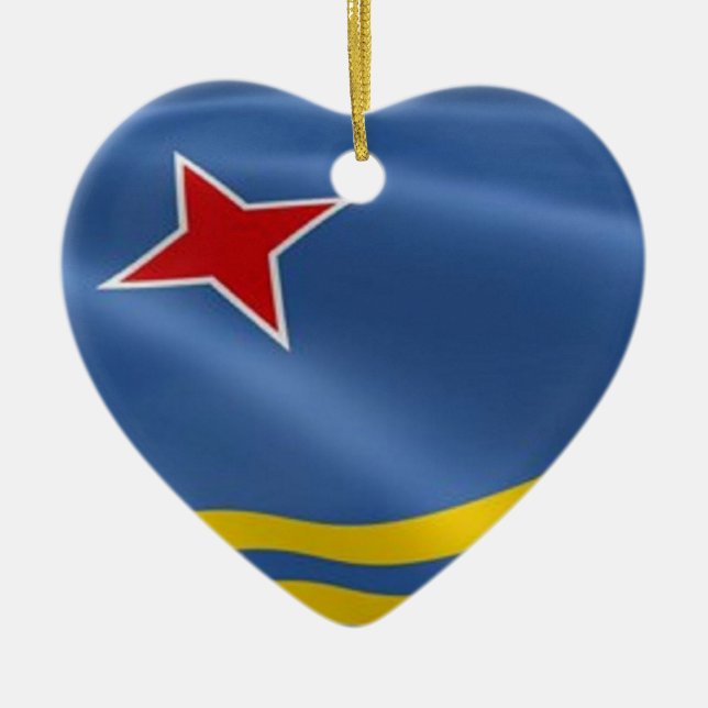 Flagga av den Aruba prydnaden Julgransprydnad Keramik (Framsidan)