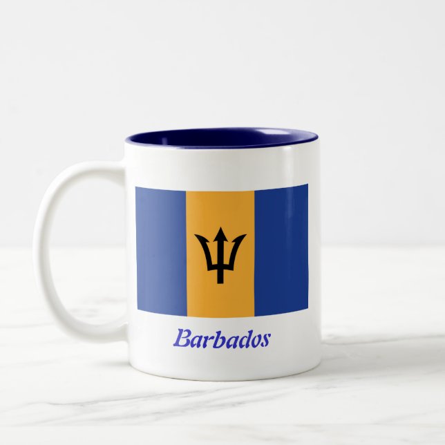 Flagga av den Barbados kaffemuggen Två-Tonad Mugg (Vänster)