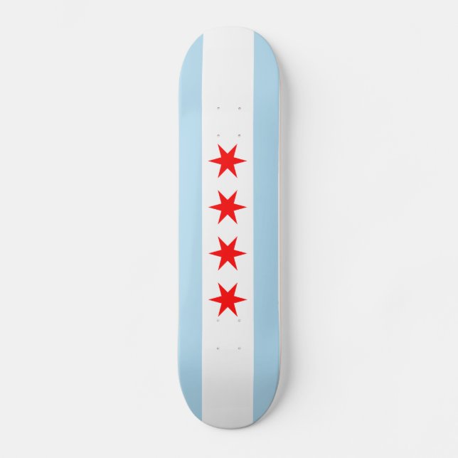 Flagga av den Chicago skateboarden Skateboard Bräda 21,5 Cm (Framsida)