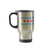 Flagga av den Chicago travel mug