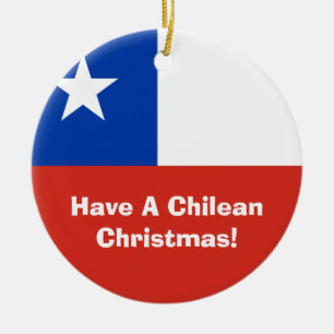 Flagga av den Chile julprydnaden Julgransprydnad Keramik