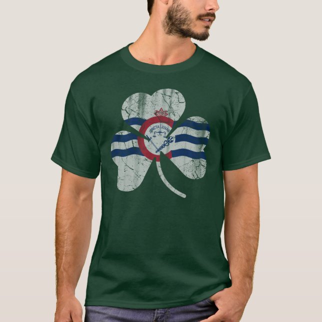 Flagga av den Cincinnati flaggashamrocken Tee (Framsida)