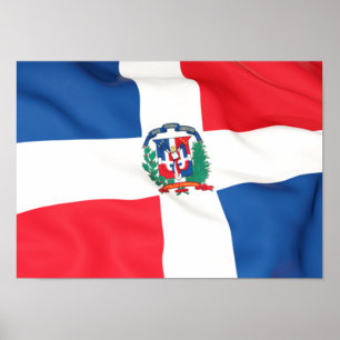 Flagga av den Dominikanska republiken affischen Poster