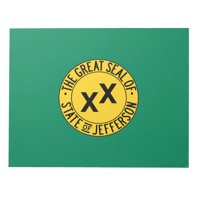 Flagga av den föreslagna delstaten Jefferson i USA Anteckningsblock (Framsida)