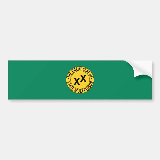 Flagga av den föreslagna delstaten Jefferson i USA Bildekal (Framsidan)