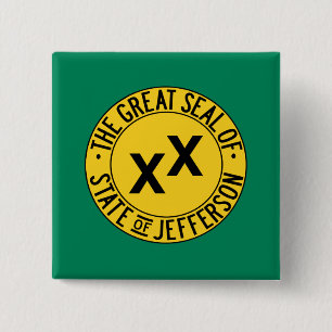 Flagga av den föreslagna delstaten Jefferson i USA Knapp