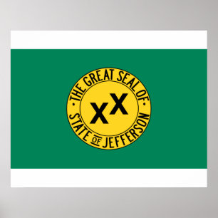 Flagga av den föreslagna delstaten Jefferson i USA Poster
