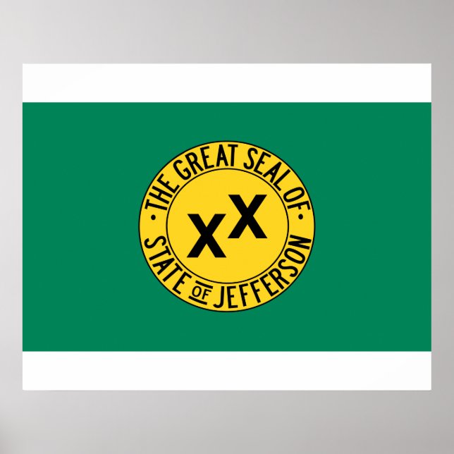 Flagga av den föreslagna delstaten Jefferson i USA Poster (Framsidan)