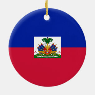 Flagga av den Haiti prydnaden Julgransprydnad Keramik