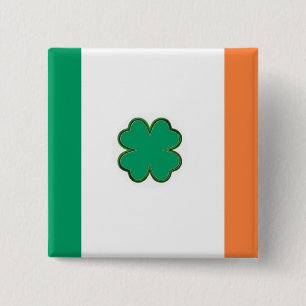 Flagga av den Irland shamrocken Knapp