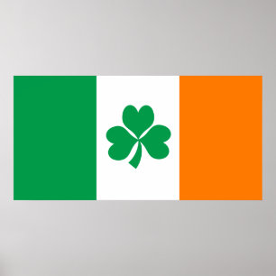 Flagga av den Irland shamrocken Poster