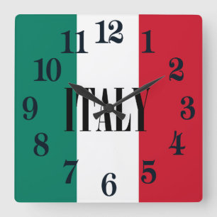 Flagga av den italienItalia italienare Il Fyrkantig Klocka
