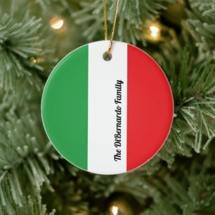 Flagga av den italienska Flagga Italien Personlig Julgransprydnad Keramik
