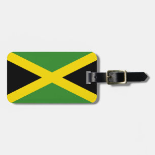 Flagga av den Jamaica bagagemärkren med läder Bagagebricka