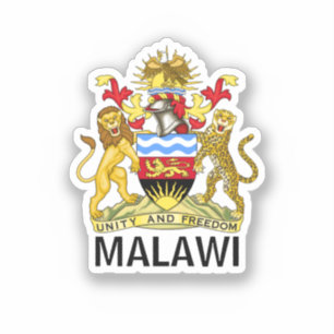 Flagga av den klassiska rondetiketten Malawi Klistermärken