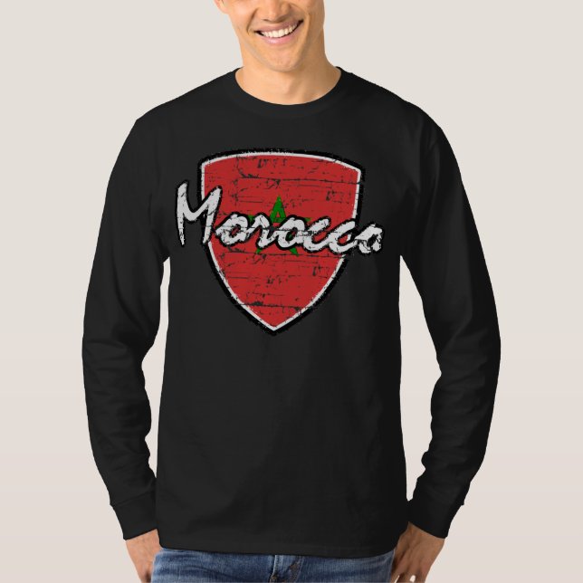 Flagga av den Marocko skjortan Tee Shirt (Framsida)