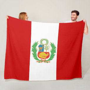 Flagga av den Peru emblemen Pabellón Nacional Fleecefilt