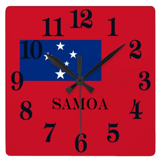 Flagga av den Samoa ön Fyrkantig Klocka