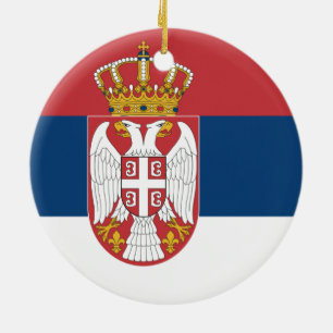 Flagga av den Serbia prydnaden Julgransprydnad Keramik