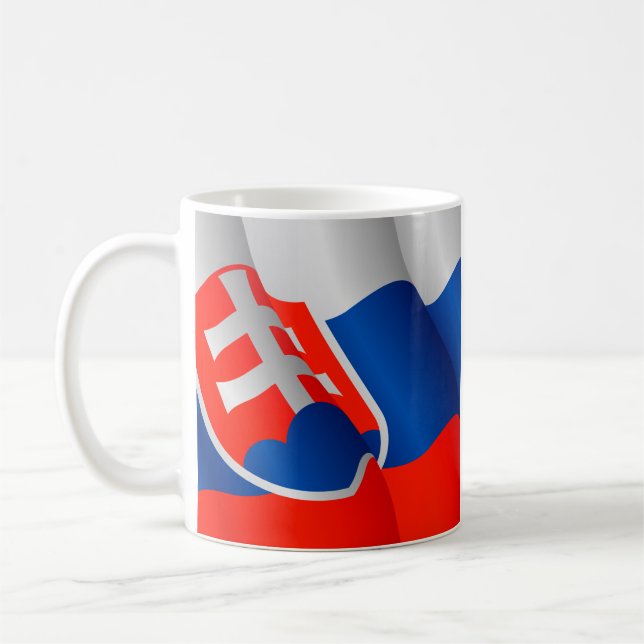 Flagga av den Slovakien muggen Kaffemugg (Vänster)