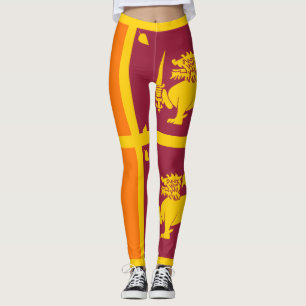 Flagga av den Sri Lanka ön Leggings