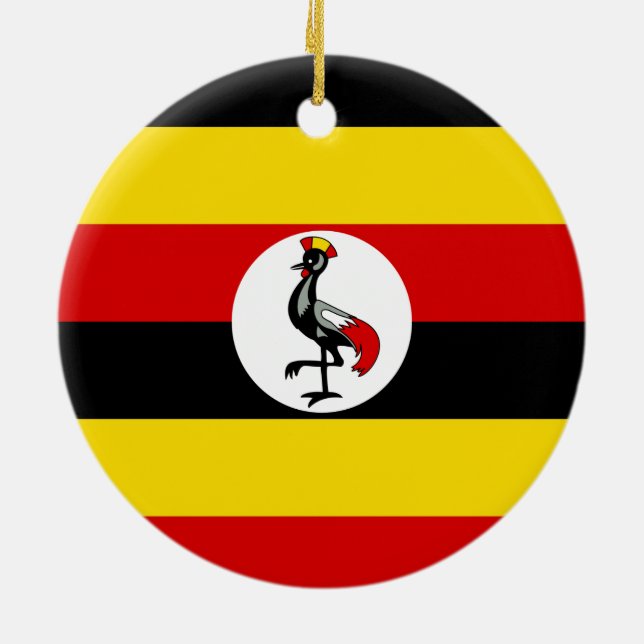 Flagga av den Uganda prydnaden Julgransprydnad Keramik (Baksidan)