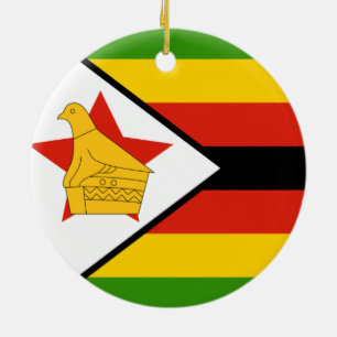 Flagga av den Zimbabwe prydnaden Julgransprydnad Keramik