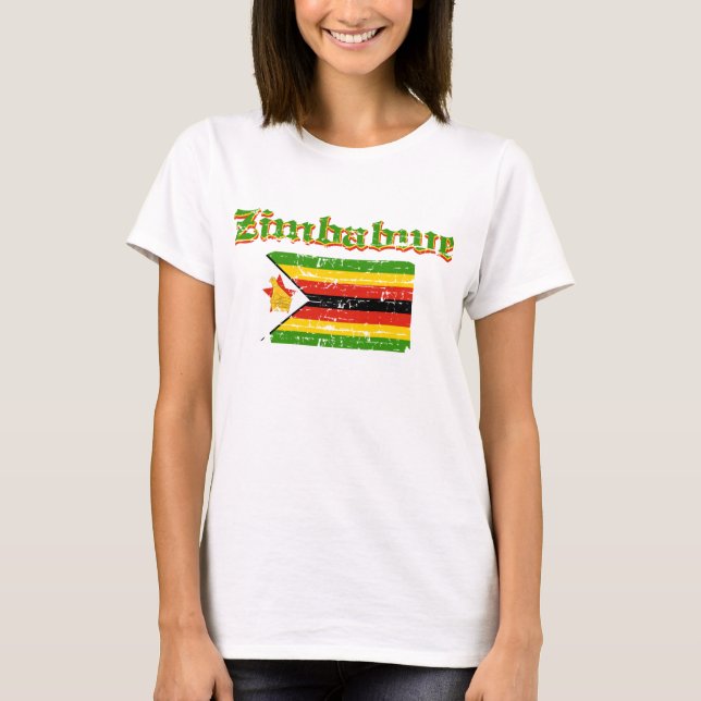 Flagga av den Zimbabwe t skjortadesignen Tee Shirt (Framsida)