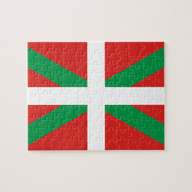 Flagga av det baskiska landfotopussel pussel (Horisontell)