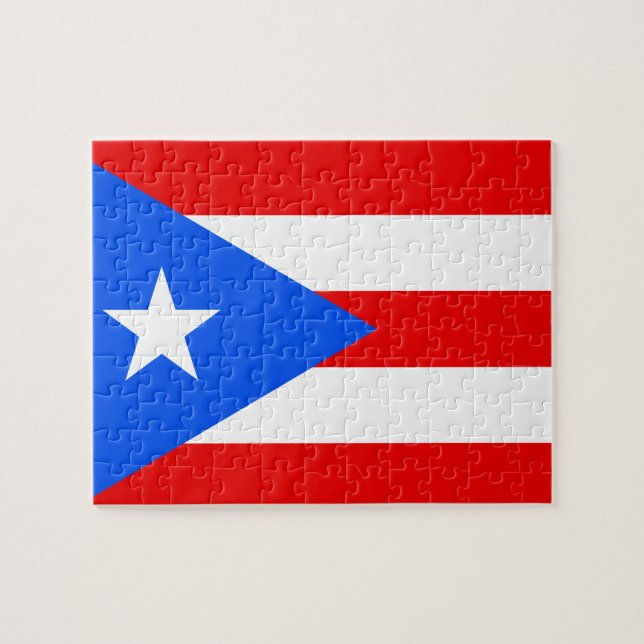 Flagga av det Puerto Rico pussel (Horisontell)