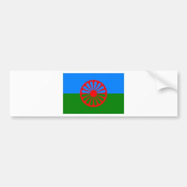 Flagga av det Romani folket - Romani flagga Bildekal (Framsidan)