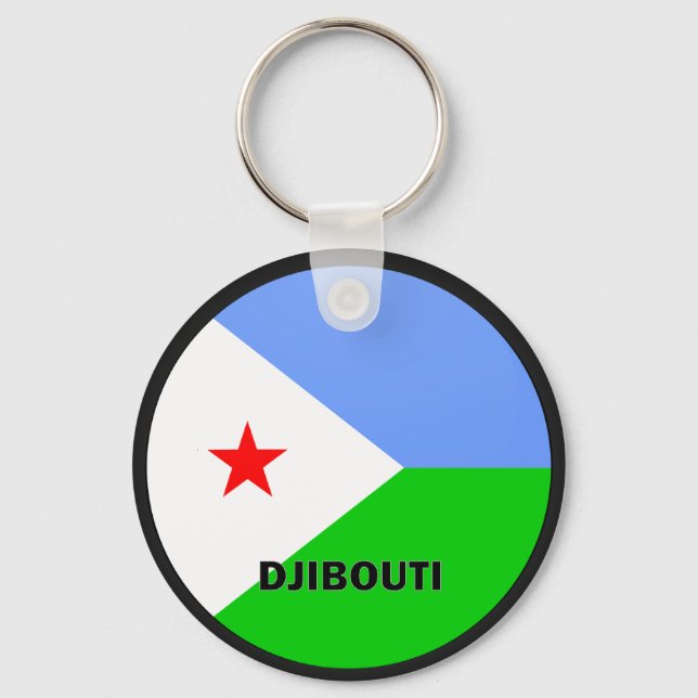 Flagga av Djibouti Roundel Nyckelring (Framsida)