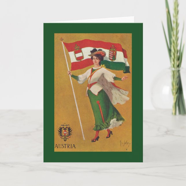 Flagga av dubbel monarki (Österrike-Ungern) Kort (Framsida)