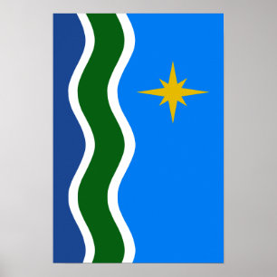 Flagga av Duluth, MN Poster