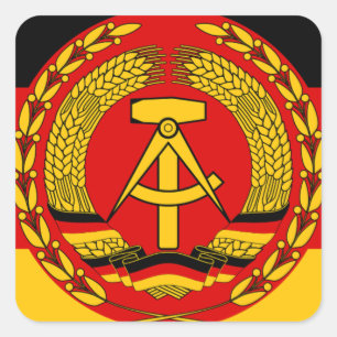 Flagga av East Germany - Flagge der DDR (GDR) - Fyrkantigt Klistermärke