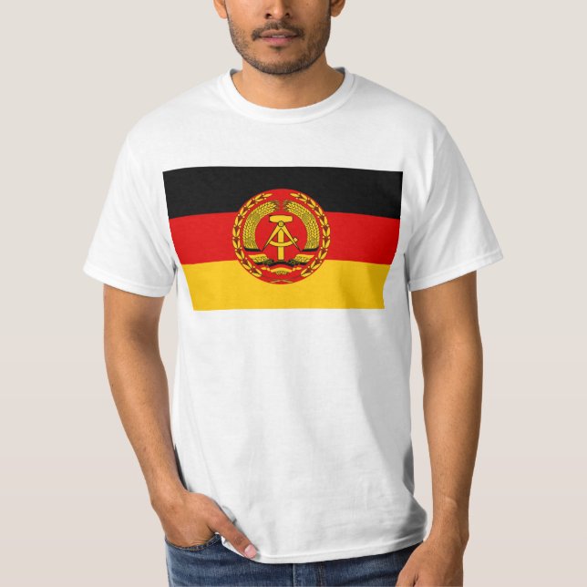 Flagga av East Germany - Flagge der DDR (GDR) - Tee Shirt (Framsida)