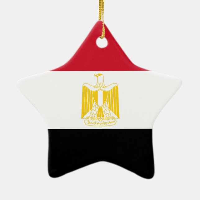 Flagga av Egypten Julgransprydnad Keramik (Baksidan)