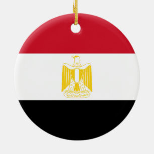 Flagga av Egypten Julgransprydnad Keramik