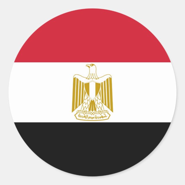 Flagga av Egypten Runt Klistermärke (Framsida)