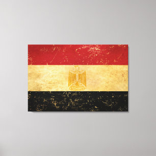 Flagga av egypten Vintage Grunge Design Canvastryck