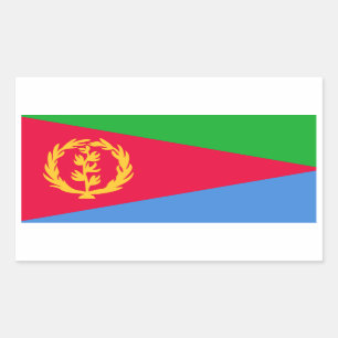 Flagga av Eritrea Rektangulärt Klistermärke