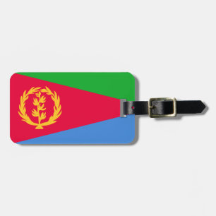 Flagga av eritreanska resgodsbaggar med läderband bagagebricka