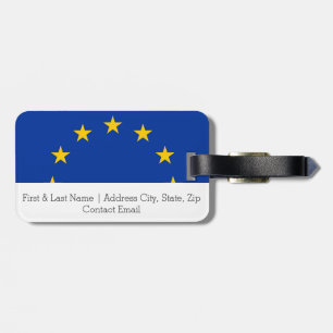 Flagga av Europa, européflagga Bagagebricka