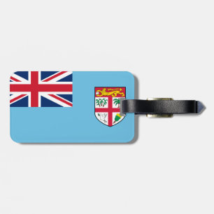 Flagga av Fiji Luggage Tag w/läderband Bagagebricka