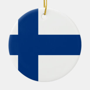 Flagga av Finland (den Suomen lippuen, den Julgransprydnad Keramik
